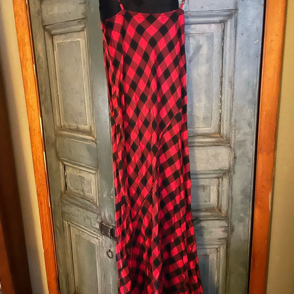 Denim & Supply by Ralph Lauren 100% cotton Buffalo check maxi lace slip dress - Picture 3 of 7